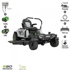 Offre Exclusive PACK tondeuse à rayon braquage zero 15Ah chargeur mural coupe 132 cm Ego ZT5201E-L EGO POWER+