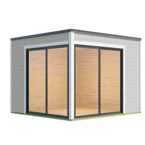Livraison Express Abri bois Palermo 3 - Gris clair - L.300xH.239xP.300cm LASITAMAJA