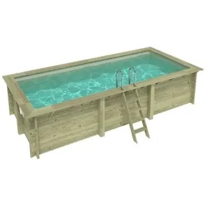 Haute Qualité Piscine hors sol en bois AQUA 6.1 x 2.85 - H.1.31 m, sable, cadre en métal - sans dalle - BAS7307OSPU3 ALTANKA