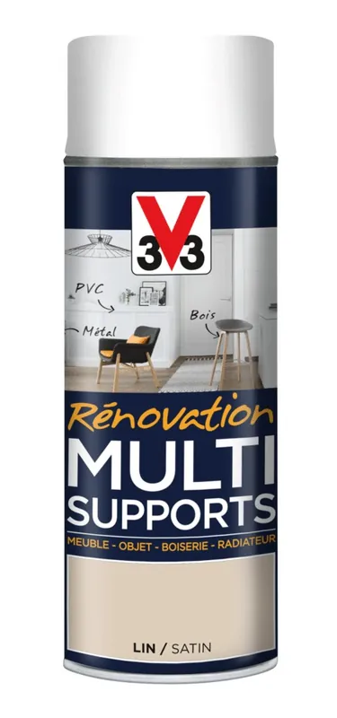 Pas Cher Aérosol de rénovation multisupports finition satinée lin 400 ml V33