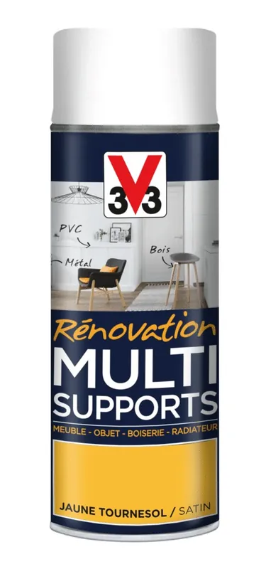 Aérosol de rénovation multisupports finition satinée jaune tournesol 400 ml V33 Achetez Aujourd'hui