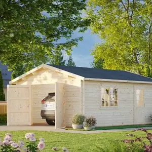 Prix Choc Garage en bois Roger - Marron - L.514xP.598xH.287cm PALMAKO
