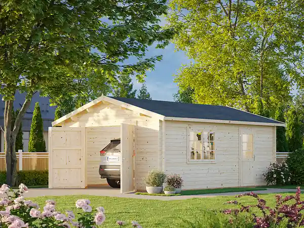Prix Choc Garage en bois Roger - Marron - L.514xP.598xH.287cm PALMAKO