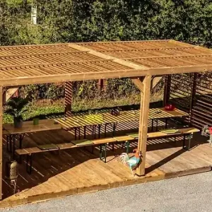 Pergola bois autoportante Thermauvent - L.614xH.217xP.341cm HABRITA Solde