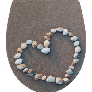 Abattant de WC duroplast Shell heart déclipsable, frein de chute WENKO Commander Maintenant