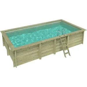 Piscine hors sol en bois AQUA 7 x 3.75 - H.1.45 m, sable, fixations à visser - BAS7308OSPL3 ALTANKA Expédié Aujourd'hui