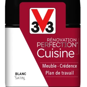 Peinture de rénovation cuisine finition satinée blanc 75 ml V33 Super Prix