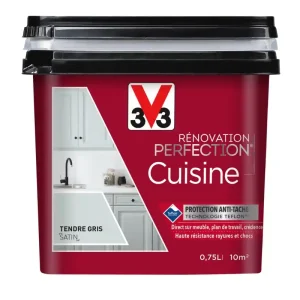 Top Vente Peinture de rénovation pour cuisine tendre gris finition satinée 0,75L - V33