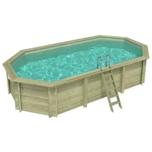 Piscine hors sol en bois NEMO 7.3 x 3.97 - H.1.45 m, sable, cadre en métal - sans dalle - BAS7305OSPU3 ALTANKA Bon Plan
