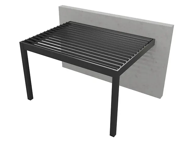 Pergola adossée Rousseau gris - L.3000xl.3000xH.2500mm ELSEALU Meilleure Vente