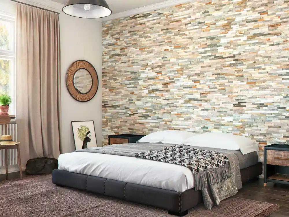 Dernière Chance Parement mural intérieur/extérieur pierre naturelle jaune 36 x 10 cm paquet de 0,47 m² ELYSSA TRADING