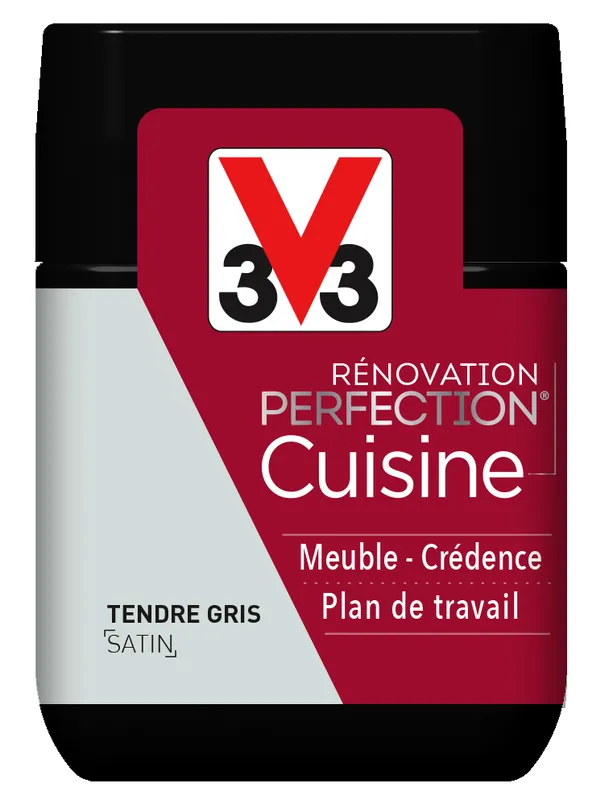 Peinture de rénovation cuisine finition satinée tendre gris 75 ml V33 Affaire À Saisir