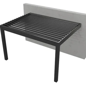 Pergola adossée aluminium Rousseau gris - 4000x3000x2500mm ELSEALU Meilleure Vente