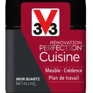 Offre Exclusive Peinture de rénovation cuisine finition satinée noir quartz métallisé 75 ml V33