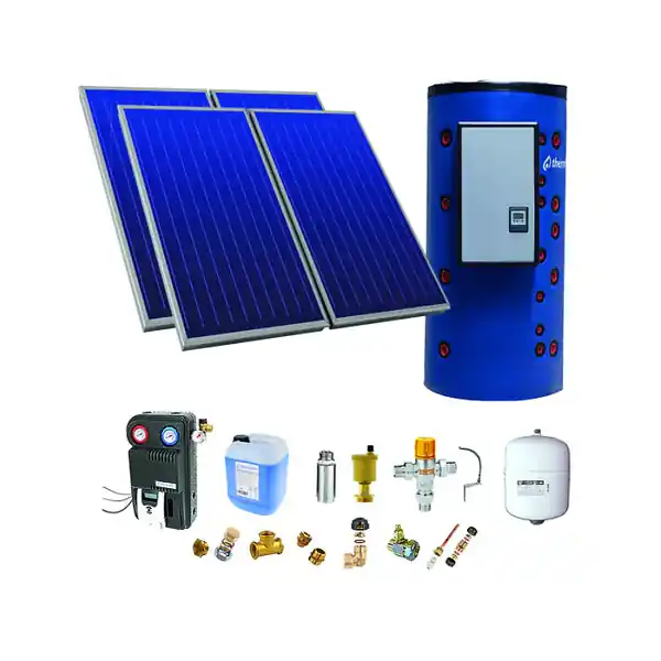 Chauffe-eau solaire toiture plate 4 capteurs solaires. ballon 500L prod ECS instantanée - THERMADOR - PSOLCHECSPBM45TP Acheter Direct