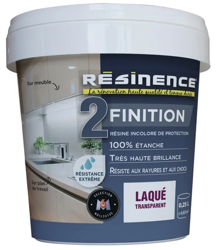 Paiement Sécurisé Résine transparente de protection laquée effet miroir 250 ml RESINENCE