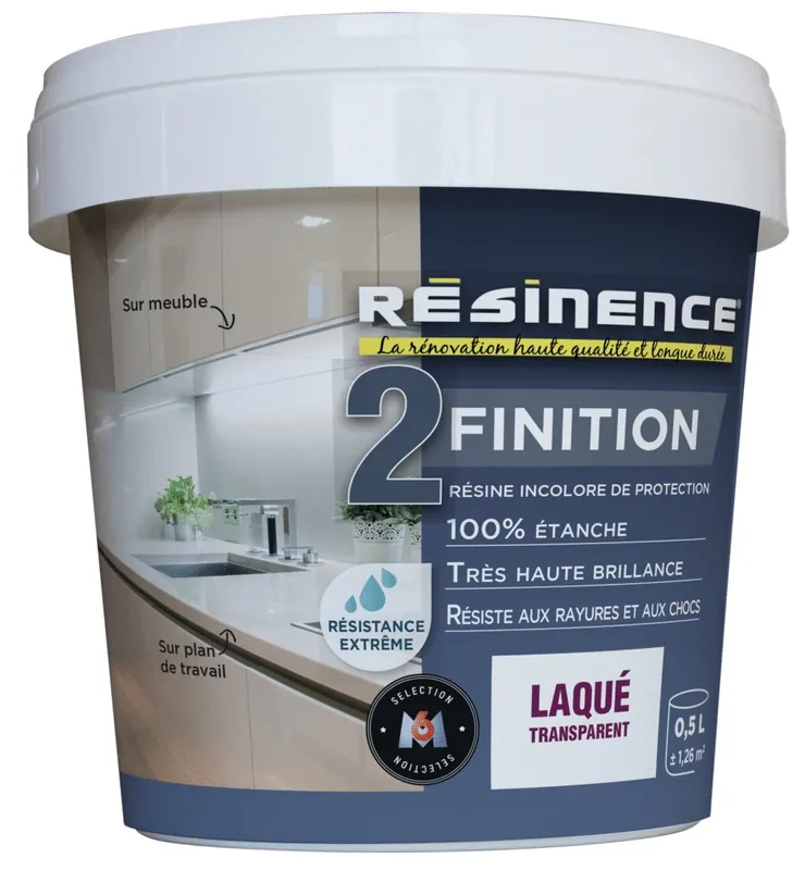 Résine transparente de protection laquée effet miroir 500 ml RESINENCE Bon Marché