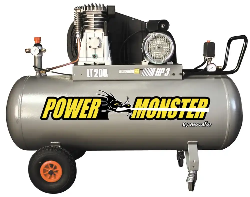 Compresseur à air 200 L 3 HP 10 bar Power Monster - MECAFER Offre Exclusive