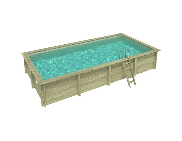 Livraison Express Piscine hors sol en bois AQUA 8.5 x 4.35 - H.1.45 m, sable, cadre en métal - sans dalle - BAS7309OSPU3 ALTANKA