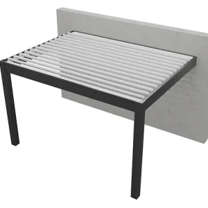Pergola adossée en aluminium - Gris - H.2500xL.4000xP.4000mm ELSEALU Certifié