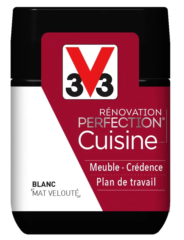 Peinture de rénovation cuisine finition mate blanc 75 ml V33 Dernière Chance