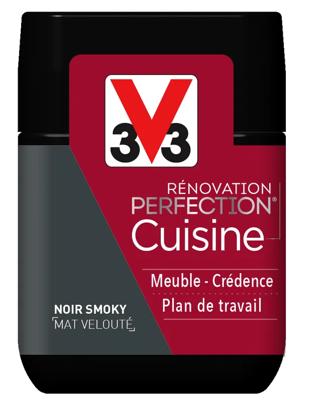 Prix Bas Peinture de rénovation cuisine finition mate noir smoky 75 ml V33