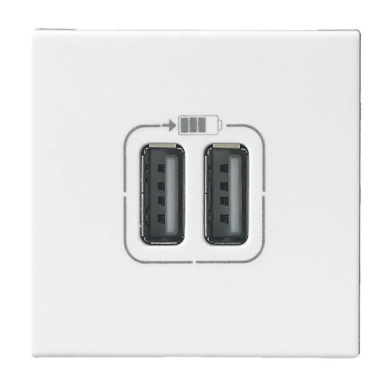 Double chargeur type A 2,4A finition blanche Mosaic LEGRAND Haute Qualité
