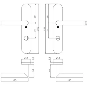 Ensemble sur plaques série JADE 1394 type condamnation finition inox - HERACLES - B-INOX-SP14 Promotion