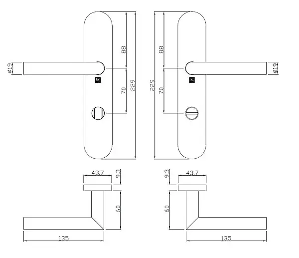 Ensemble sur plaques série JADE 1394 type condamnation finition inox - HERACLES - B-INOX-SP14 Promotion