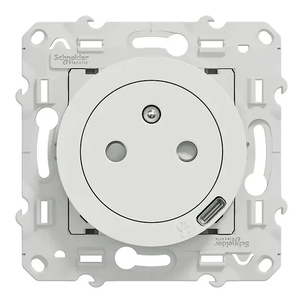 Prise affleurante Odace avec USB-C 10.5W Blanc SCHNEIDER ELECTRIC Populaire