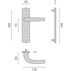 Petit Prix Ensemble sur plaques SALOME HOME entraxe 165mm clé L F9 inox - HERACLES - B-SALOME-36