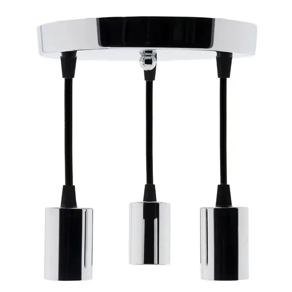 Kit de suspension triple déco métal chromé + cordon 1m - Elexity Promotion
