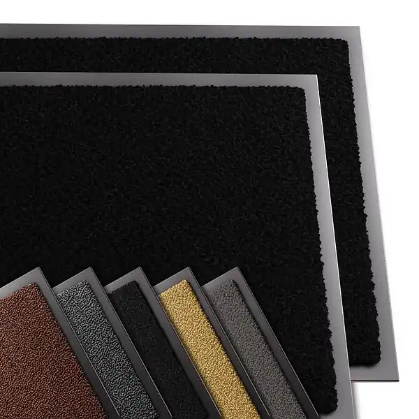 Top Vente Lot de 2 Tapis de porte paillasson 60x90cm Noir VOUNOT
