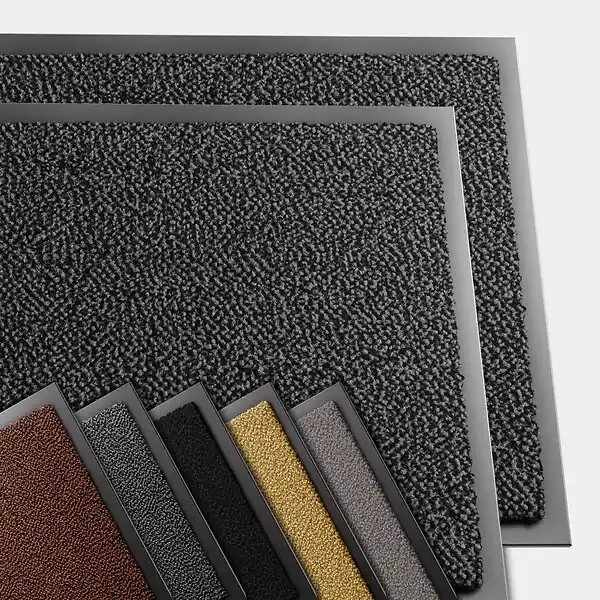 Lot de 2 Tapis de porte paillasson 60x90cm Gris-Noir VOUNOT Paiement Sécurisé