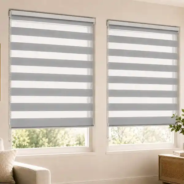 Affaire À Saisir Lot de 2 Store enrouleur jour nuit double 80x150cm Gris VOUNOT