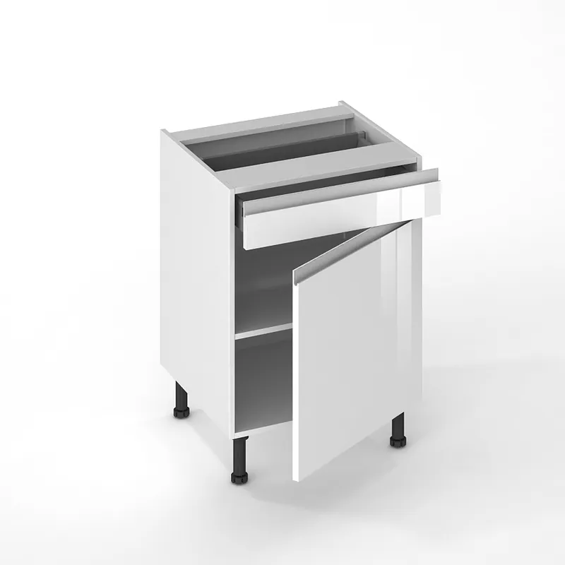 Porte et façade tiroir pour meuble bas de cuisine Jade neige 70 x 60 cm OFITRES Prix Promo