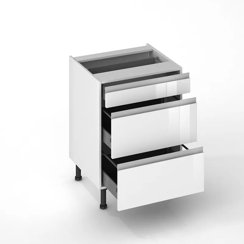 Façades tiroir pour meuble de cuisine Jade neige 70 x 60 cm par 3 OFITRES Prix Réduit