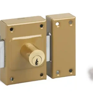 Verrou de porte d‘entrée vitrée Etendard à cylindre double entrée 40 mm doré 3 clés THIRARD Retour Gratuit