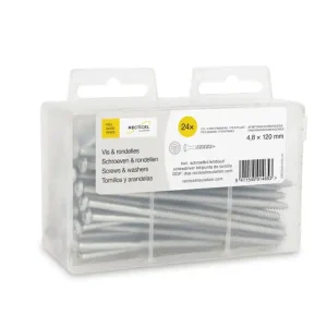 Vis 120 mm et rondelles larges par 24 RECTICEL Solde