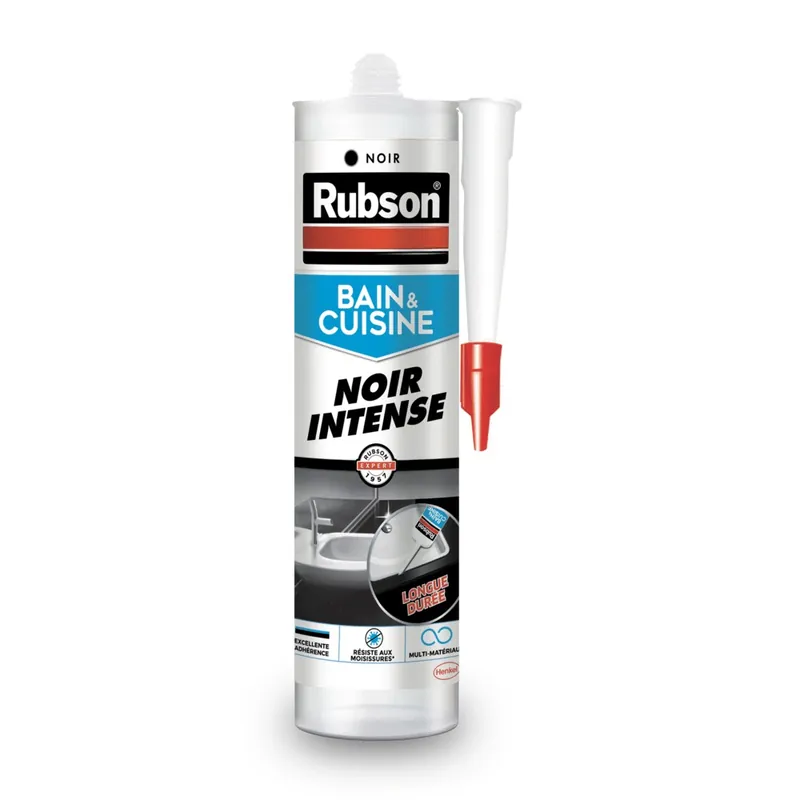 Paiement Sécurisé Mastic Silicone Bain & Cuisine Pure Noir Intense 280 ml RUBSON