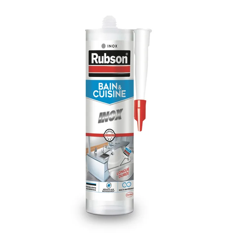 Offre Limitée Mastic Silicone Bain & Cuisine Pure Inox 280 ml RUBSON