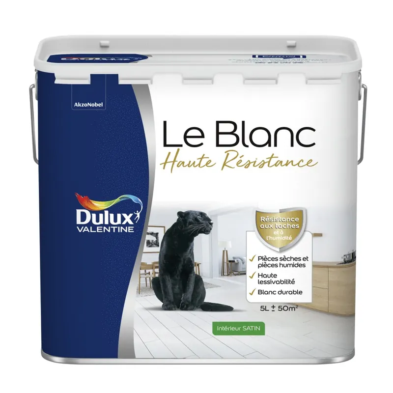 Affaire À Saisir Peinture acrylique Haute Resistance Blanc satin 5 l - DULUX VALENTINE