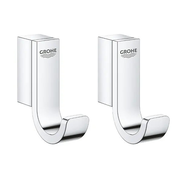 Grohe Sélection Lot de 2 patères murales fixations invisibles, chrome (41039000-Duo) Promotion