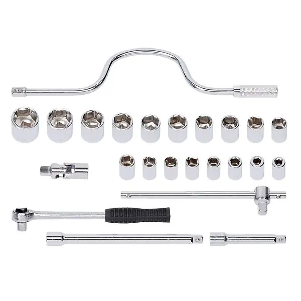 Jeu de douilles 1/2" 24 pièces - Acier chromé - Coffret KREATOR Commande En Gros