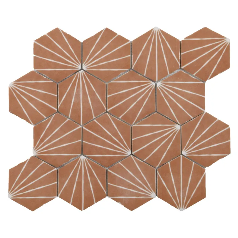Retour Gratuit Mosaïque sol/mur intérieur hexagonale terracotta/blanc 30,2 x 26,3 cm vendu à l‘unité SAS MAT INTER