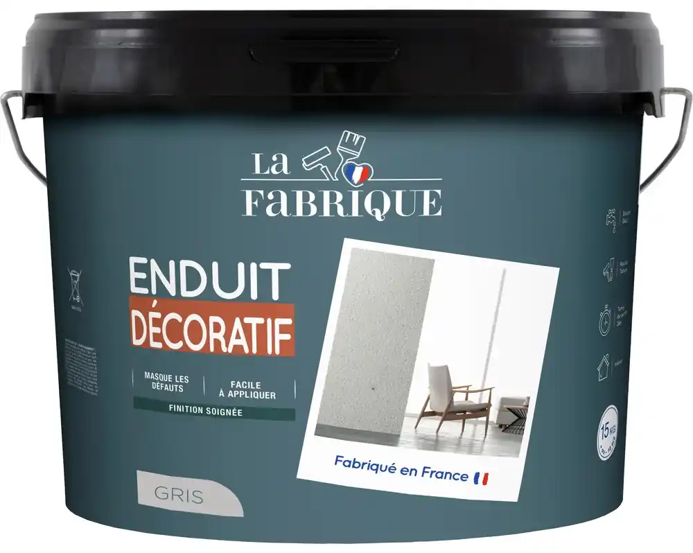 Offre Du Jour Enduit décoratif grain fin gris 15 kg - LA FABRIQUE