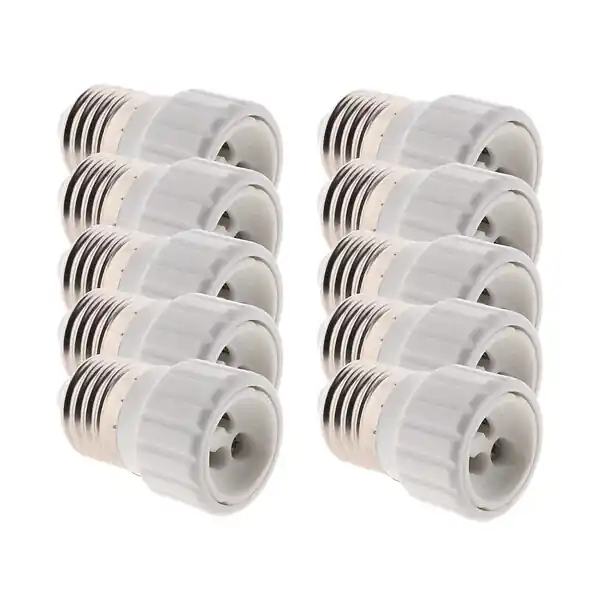 Prix Cassé Lot de 10 adaptateurs de douille E27 vers GU10 à visser - Compatible LED - Blanc - Zenitech