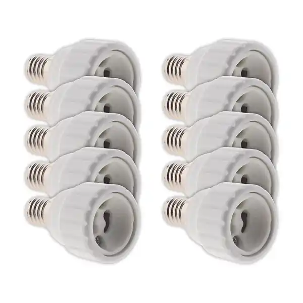 Solde Lot de 10 adaptateurs de douille E14 vers GU10 à visser - ignifuge - Blanc - Zenitech