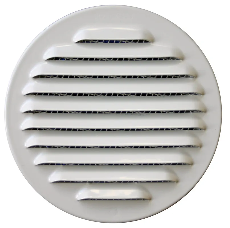 Grille d‘aération ronde à persienne blanc diamètre 100 mm avec moustiquaire AUTOGYRE Prix Réduit