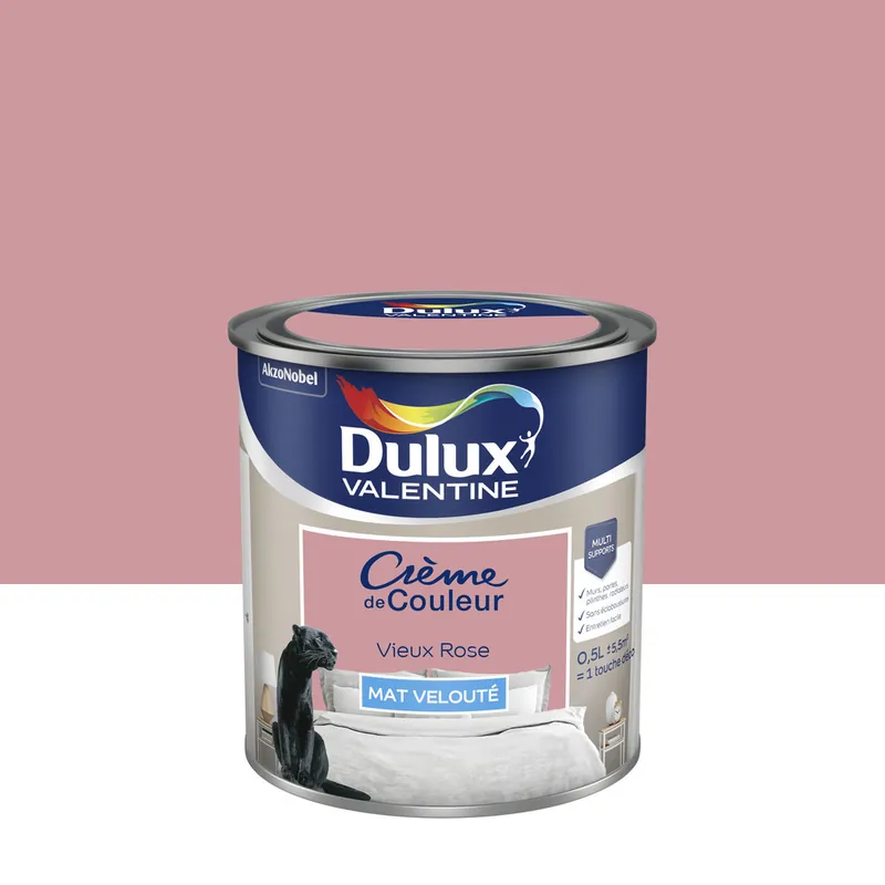 Offre Du Jour Peinture Crème de Couleur Vieux Rose mat 500 ml - DULUX VALENTINE